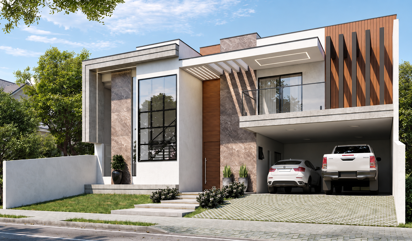 Residenza Keta, prospettiva della facciata