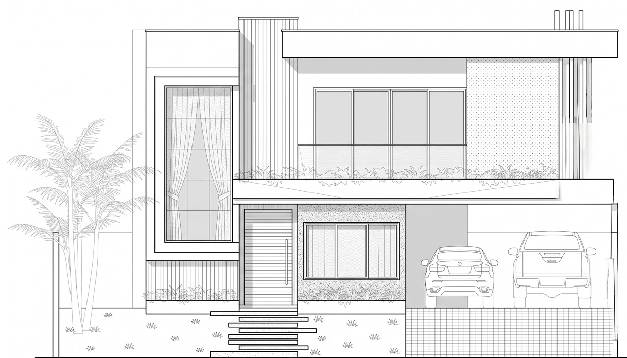 Residenza Eduso, disegno del prospetto