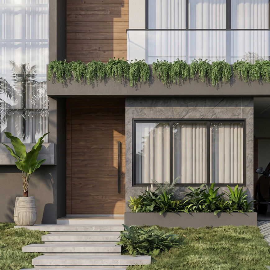 Residenza Eduso, ingresso e balcone